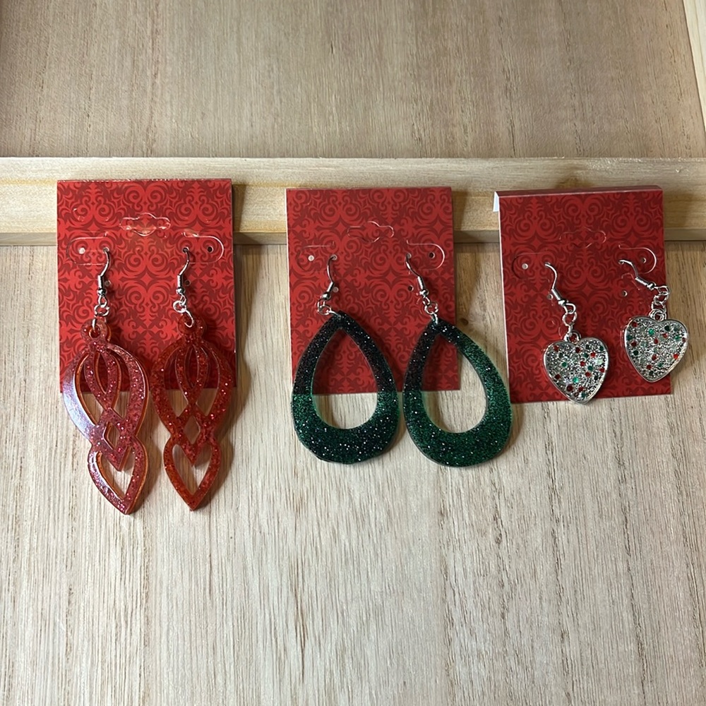 Set of three dangle earring sets